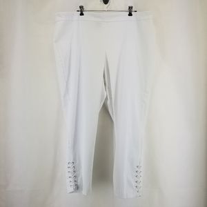 ZAC & RACHEL WOMAN White Lace up Crop Ankle Pants